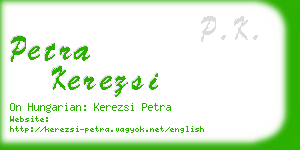 petra kerezsi business card